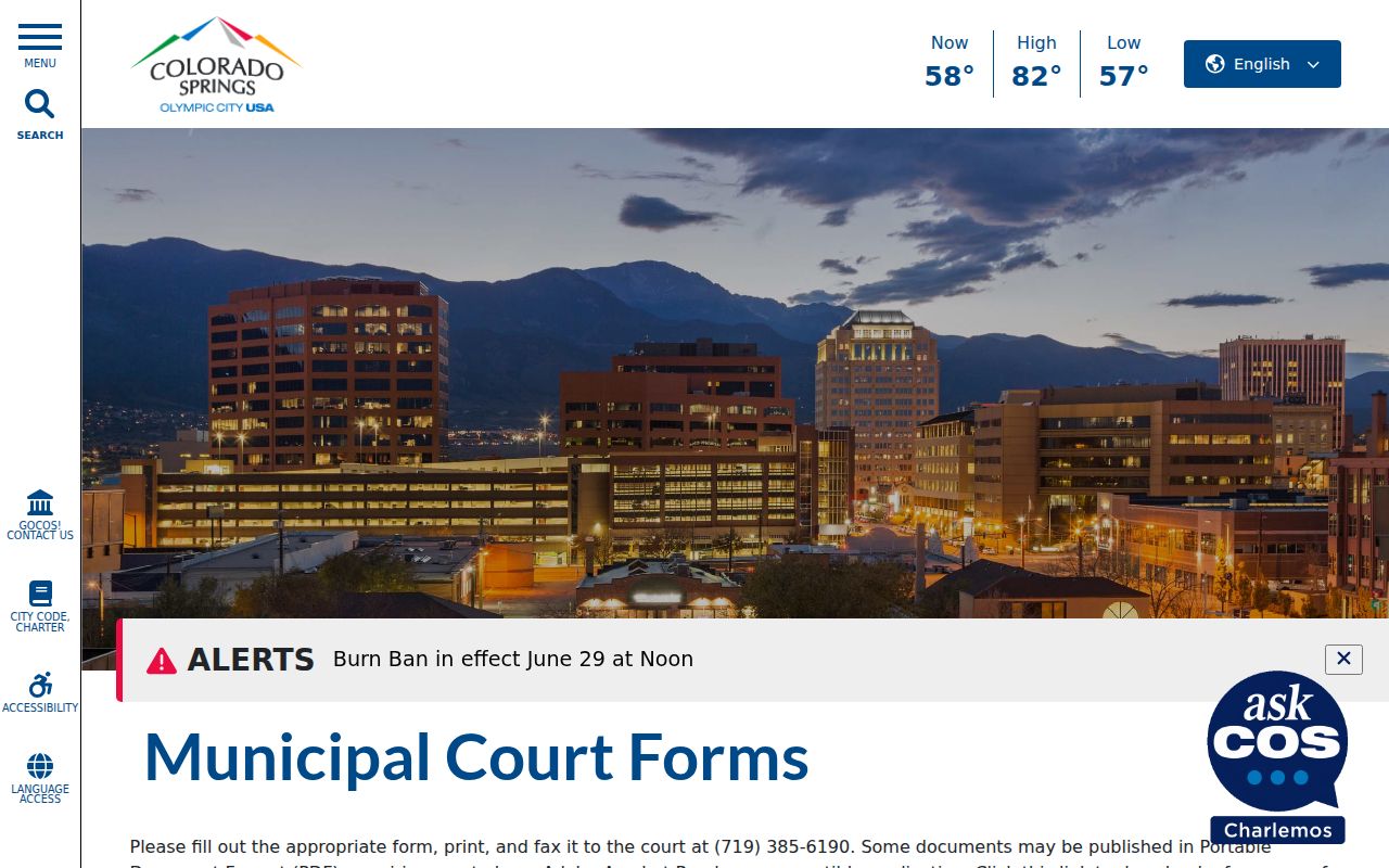 El Paso County civil docket comparison with municipal court forms