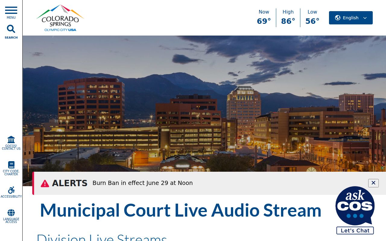 Colorado Springs court docket live audio divisions