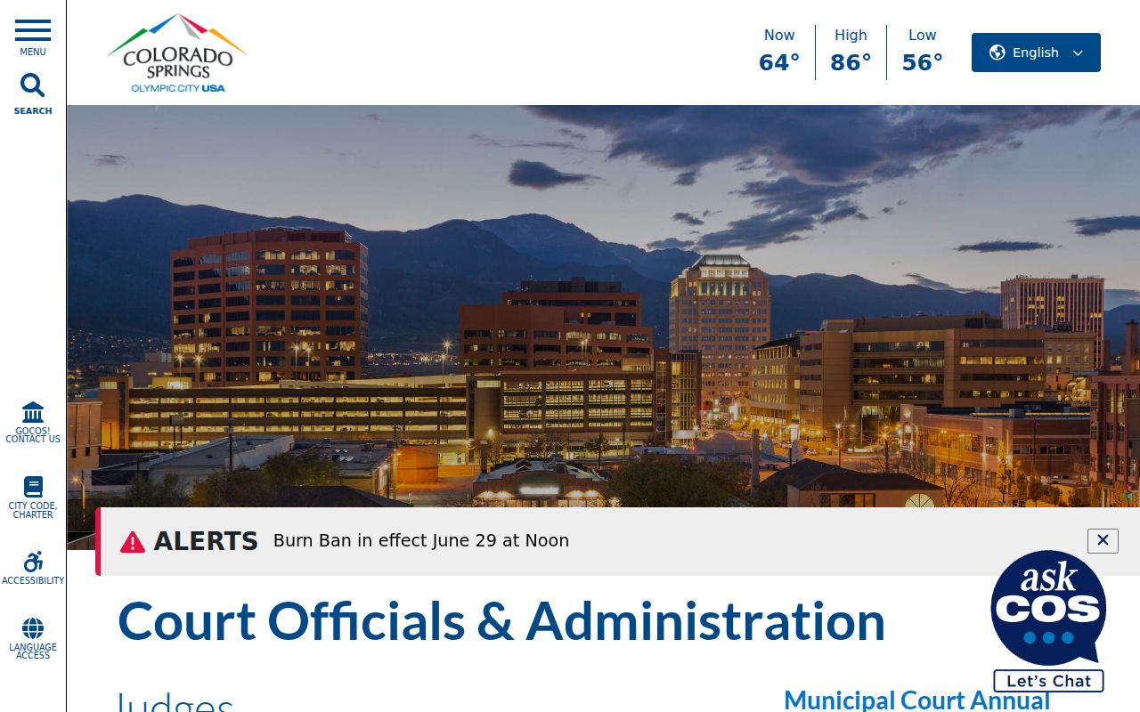 Colorado Springs court docket officials and administration