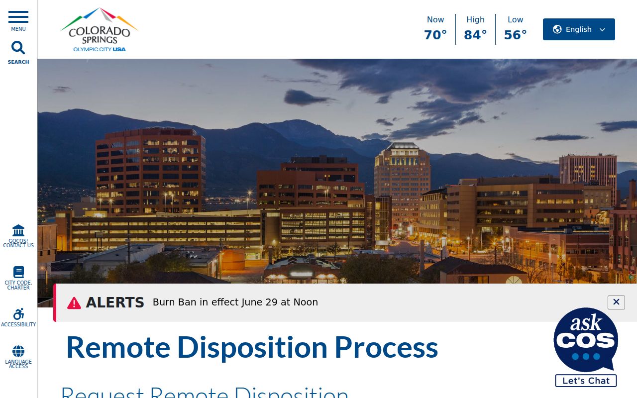 El Paso County court calendar comparison with municipal remote disposition