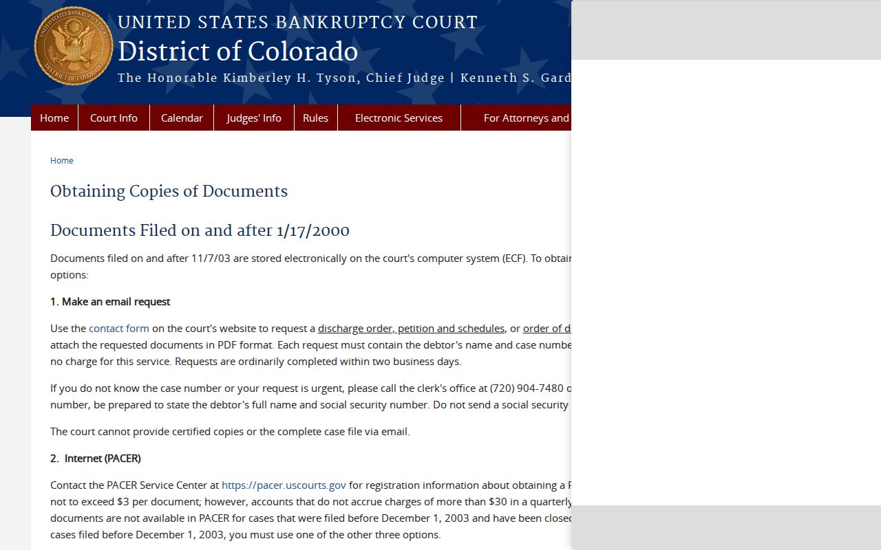 El Paso County court records federal bankruptcy copy channels