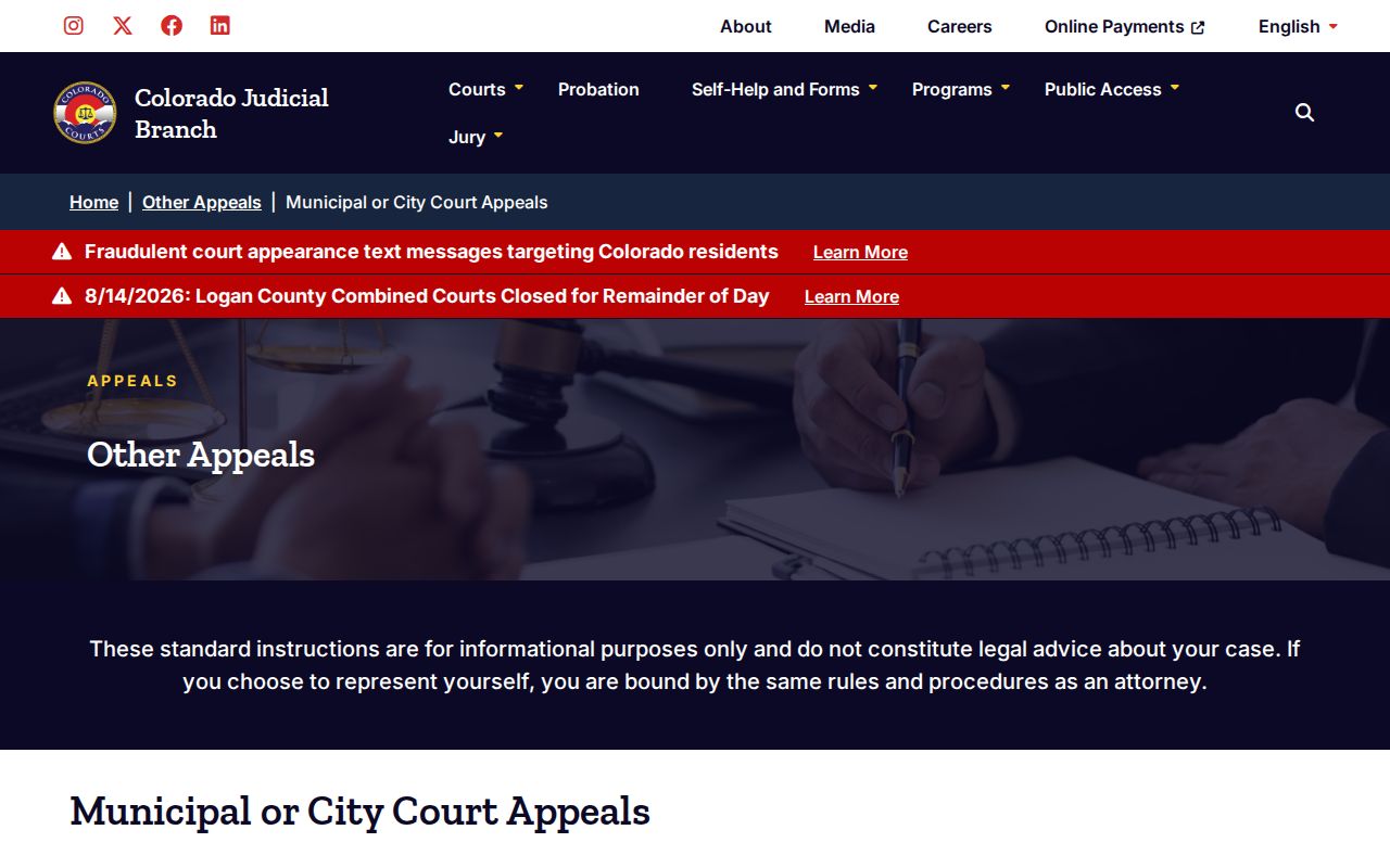 Palmer Lake court docket municipal appeal routes