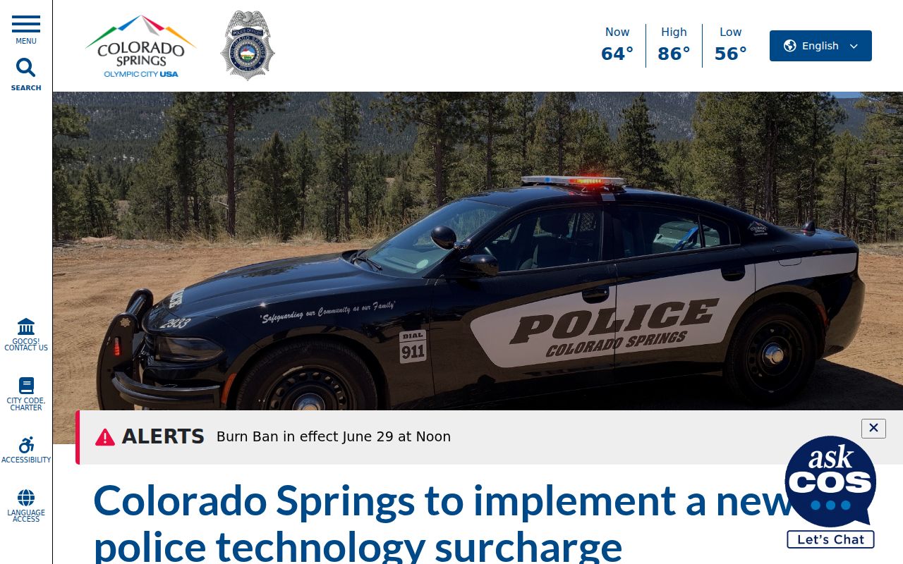 El Paso County traffic court records Colorado Springs technology surcharge